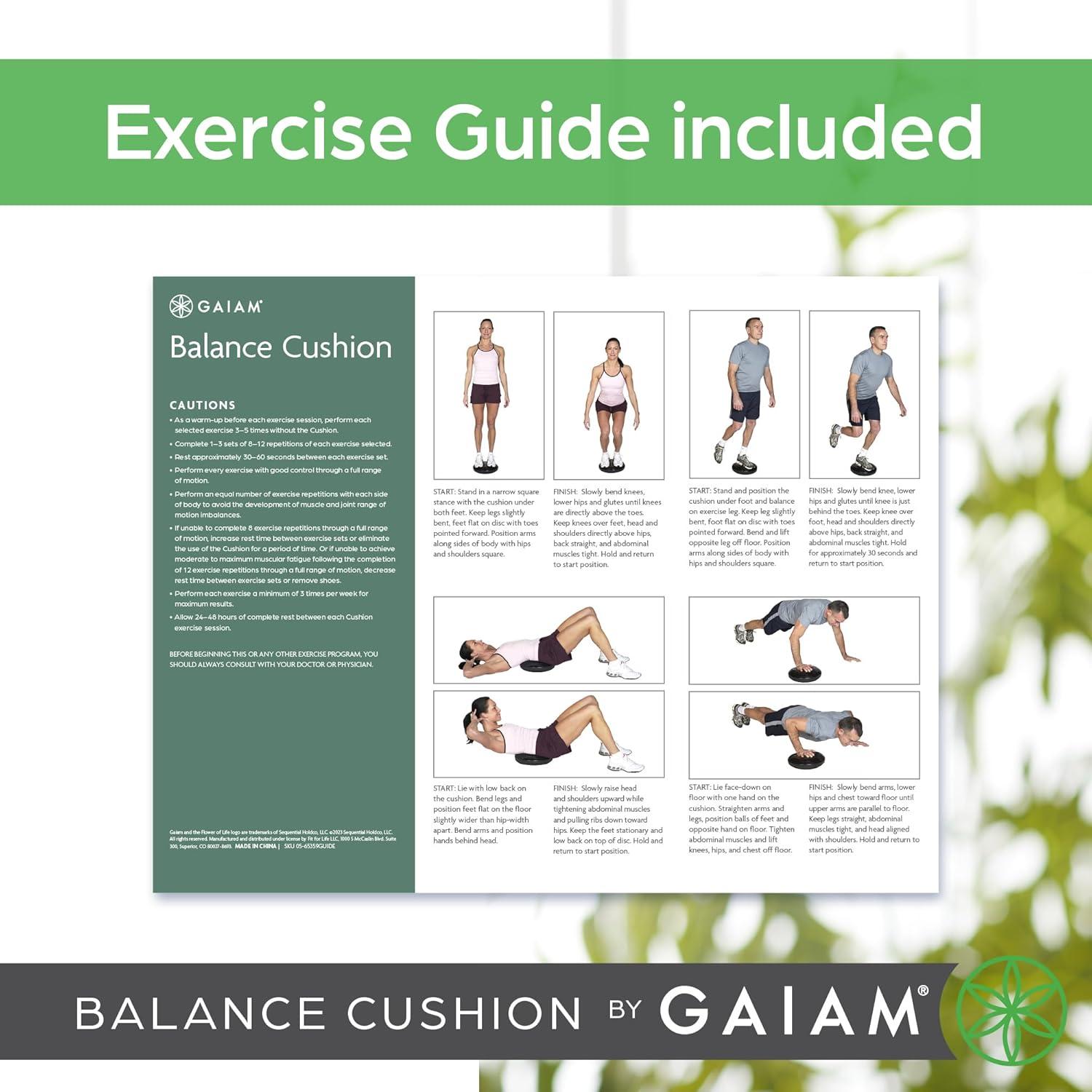 imageGaiam Balance Disc Wobble Cushion Stability Core Trainer for Home or Office Desk Chair ampamp Kids Alternative Classroom Sensory Wiggle SeatBlack Cushion