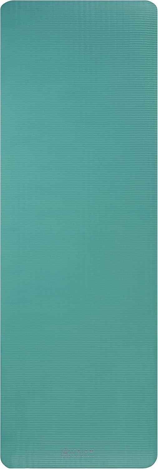 imageGaiam Essentials 25quot Thick 10mm Yoga ampamp Pilates Fitness ampamp Exercise Mat with EasyCinch Carrier Strap Cushion Support For Fitness and Gym WorkoutsTeal