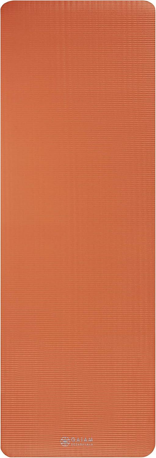 imageGaiam Essentials 25quot Thick 10mm Yoga ampamp Pilates Fitness ampamp Exercise Mat with EasyCinch Carrier Strap Cushion Support For Fitness and Gym WorkoutsOrange