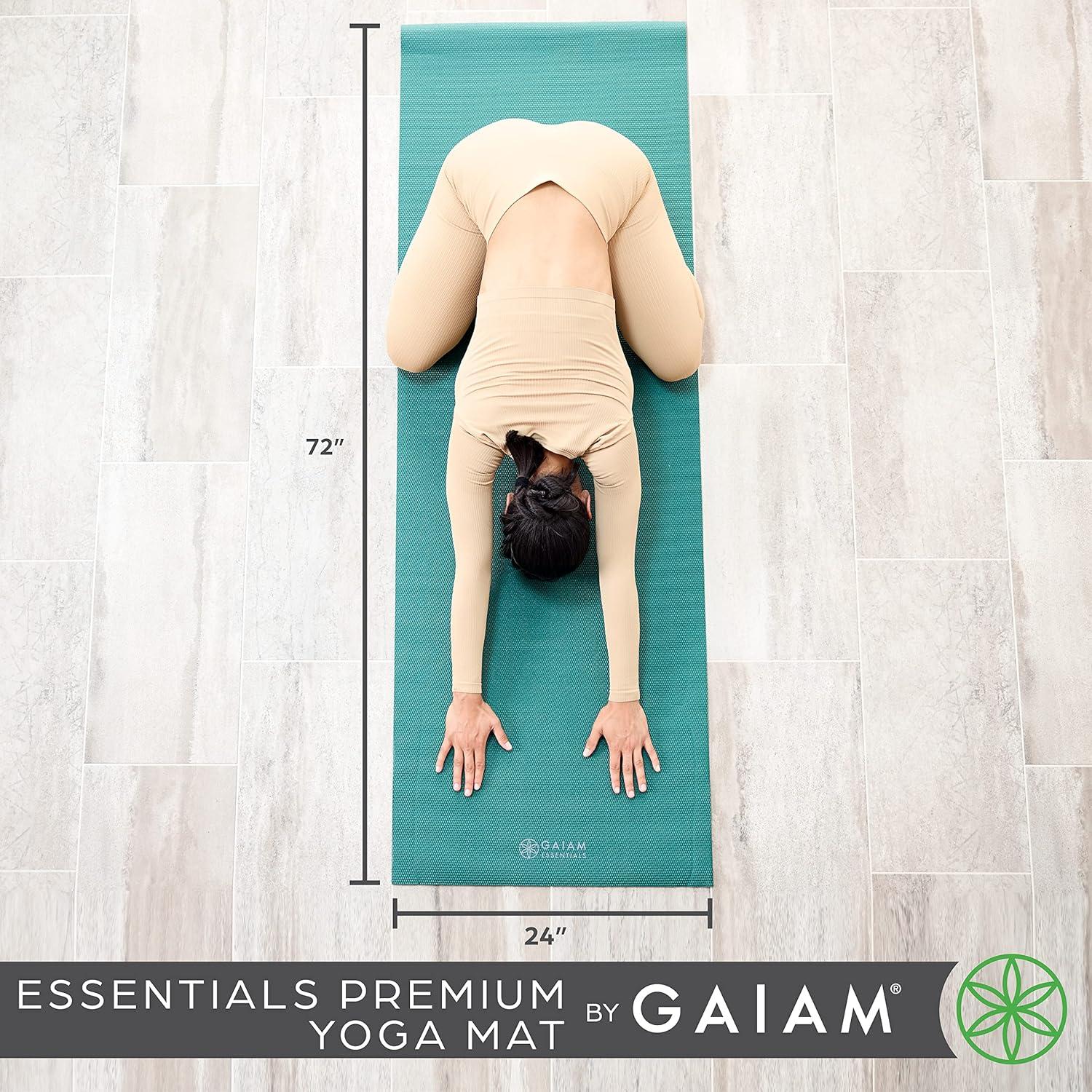 imageGaiam Essentials Premium Yoga Mat with Yoga Mat Carrier Sling 72quotL x 24quotW x 14 Inch Thick