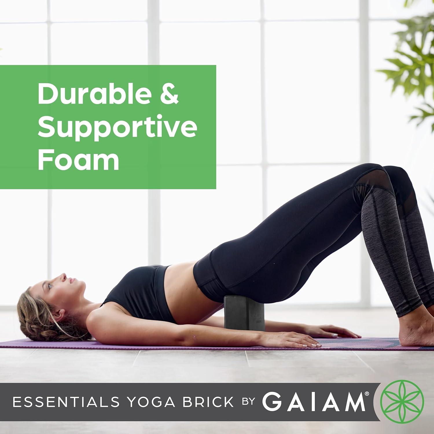 imageGaiam Essentials Yoga Brick EVA Foam Block Accessories for Yoga Meditation Pilates Stretching 2 PackBlack
