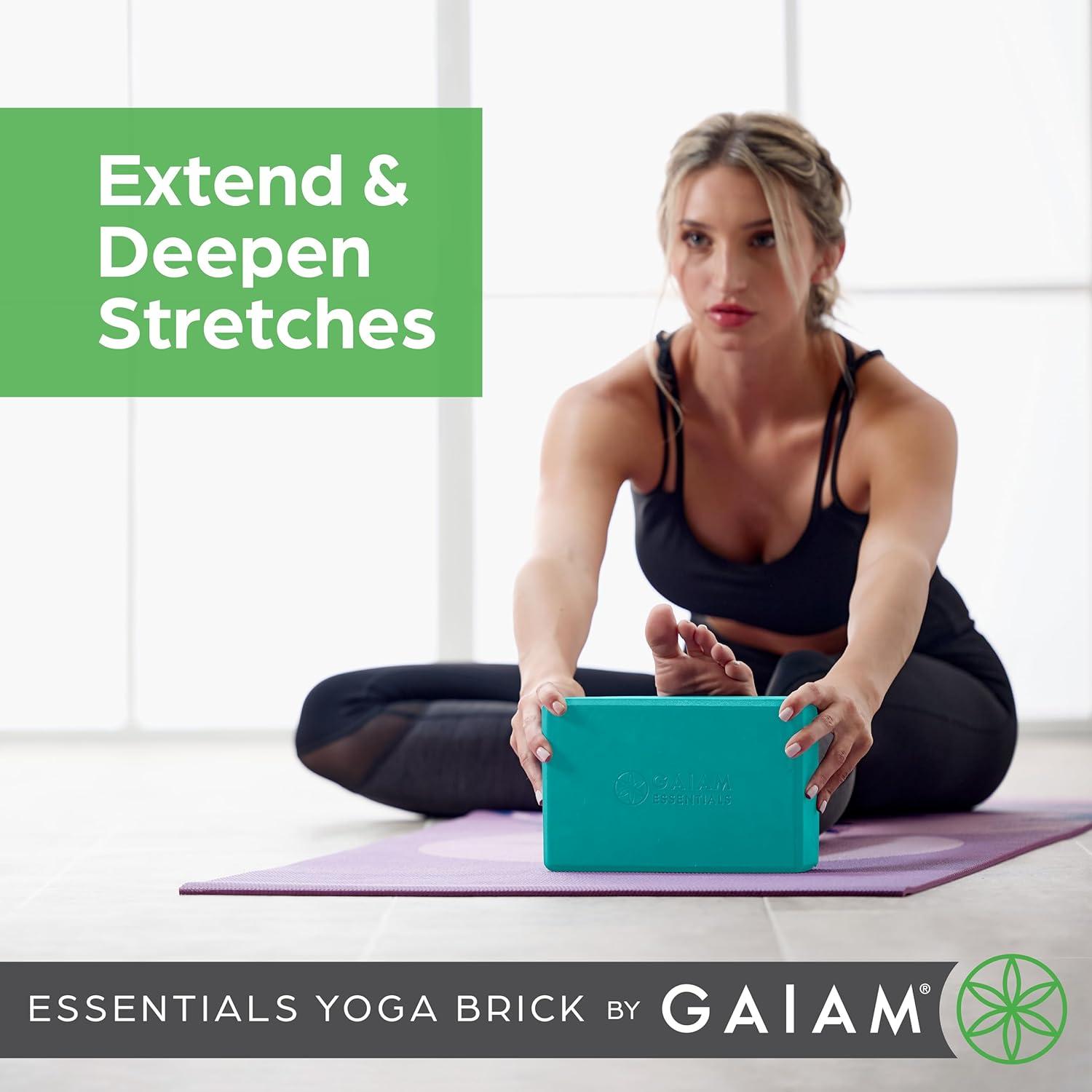 imageGaiam Essentials Yoga Brick EVA Foam Block Accessories for Yoga Meditation Pilates Stretching 2 PackBlack