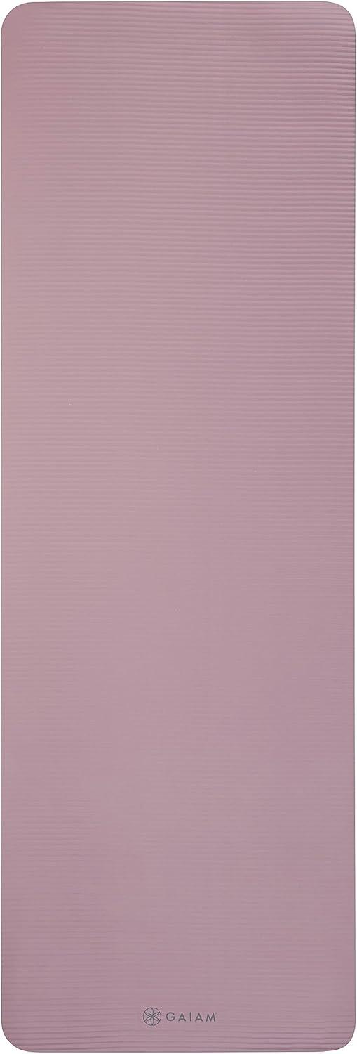 imageGaiam ExtraThick Yoga Fitness Mat and Exercise Mat with NonSlip Texture and Easy Carry StrapPurple
