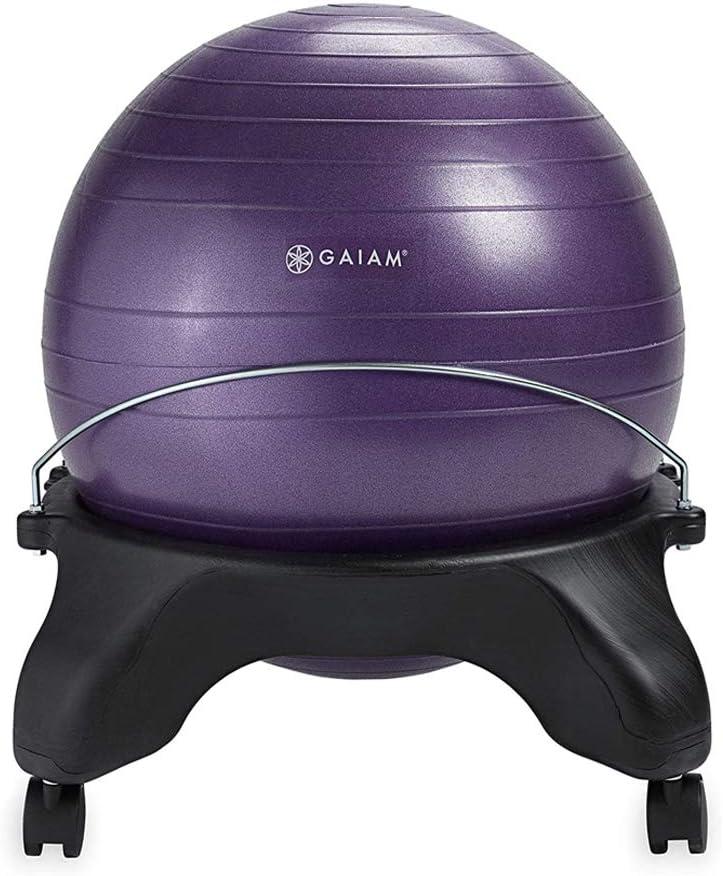 imageGaiam Kids Balance Ball Chair Classic Childrens Stability Ball Chair Alternative School Classroom Flexible Desk Seating for Active Students with Satisfaction Guarantee BlueGreenPurple