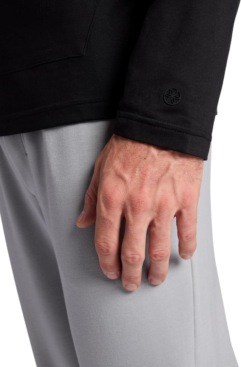 imageGaiam Mens Bliss Balance Long Sleeve Pullover Hoodie Relaxed Fit Stretch Midweight MaterialBlack