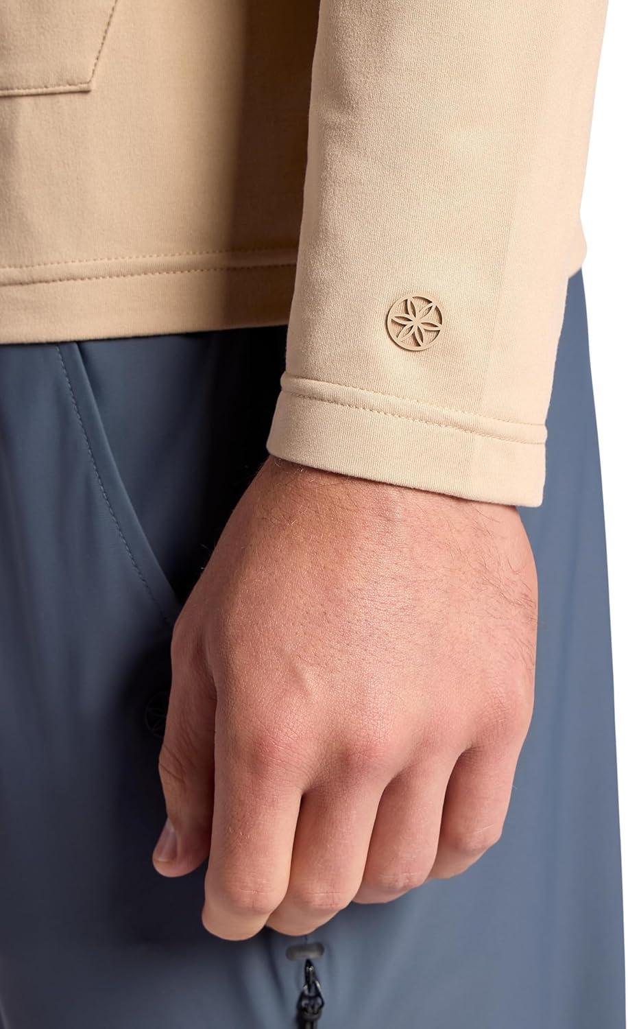 imageGaiam Mens Bliss Balance Long Sleeve Pullover Hoodie Relaxed Fit Stretch Midweight MaterialHumus