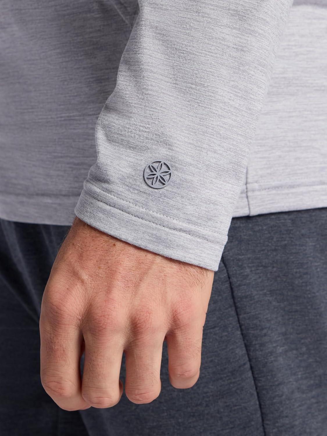 imageGaiam Mens Bliss Balance Long Sleeve Pullover Hoodie Relaxed Fit Stretch Midweight MaterialSleet Heather