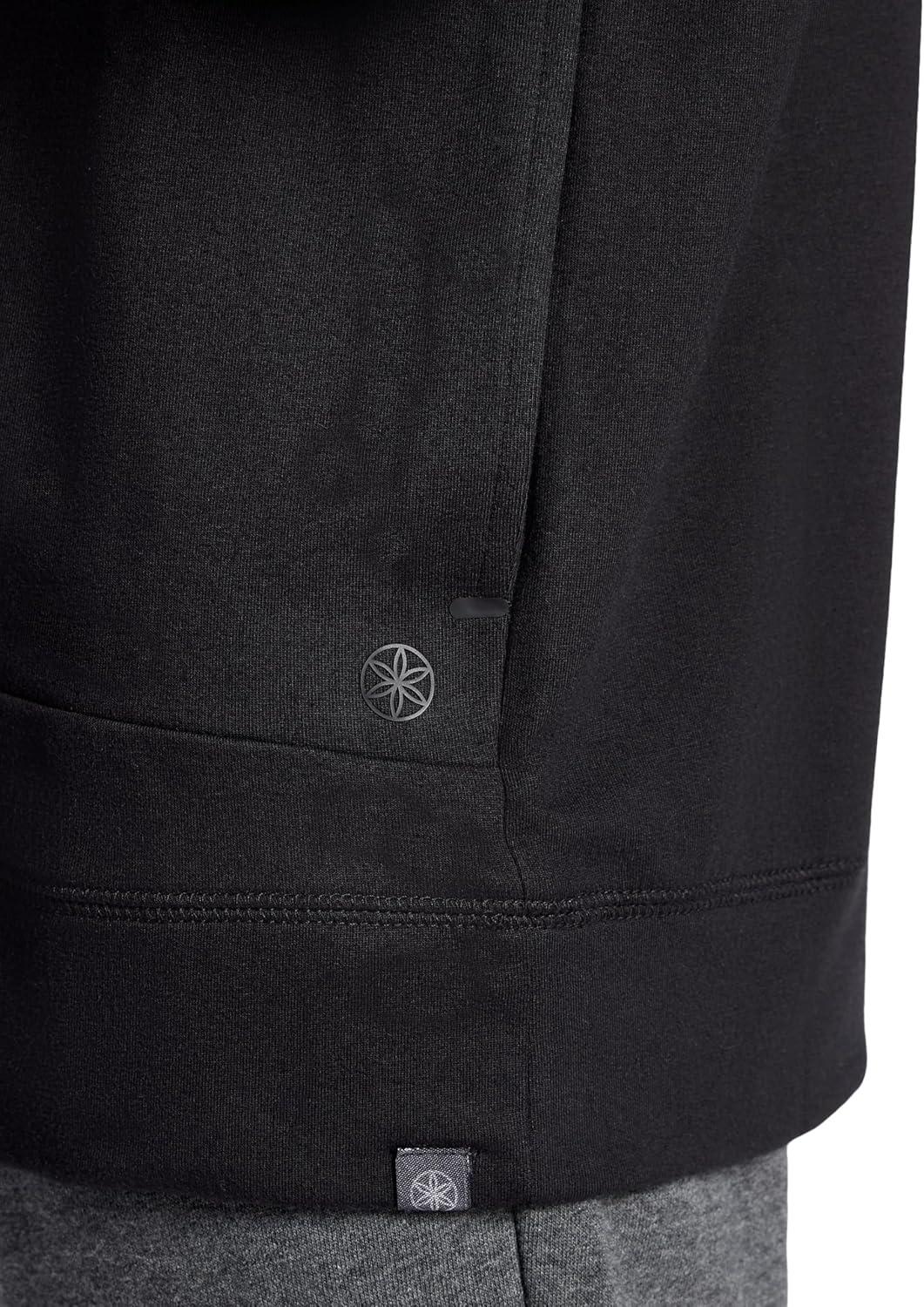 imageGaiam Mens Lotus Oblong Hoodie Relaxed Fit Stretch Heavyweight Terry MaterialBlack