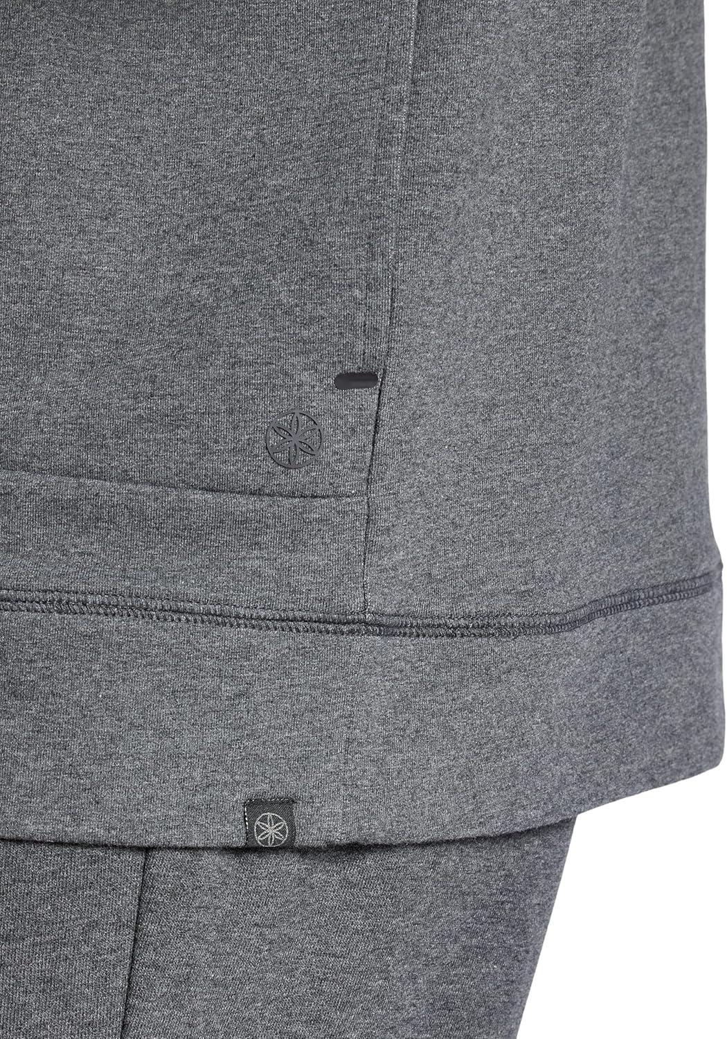 imageGaiam Mens Lotus Oblong Hoodie Relaxed Fit Stretch Heavyweight Terry MaterialCharcoal Heather