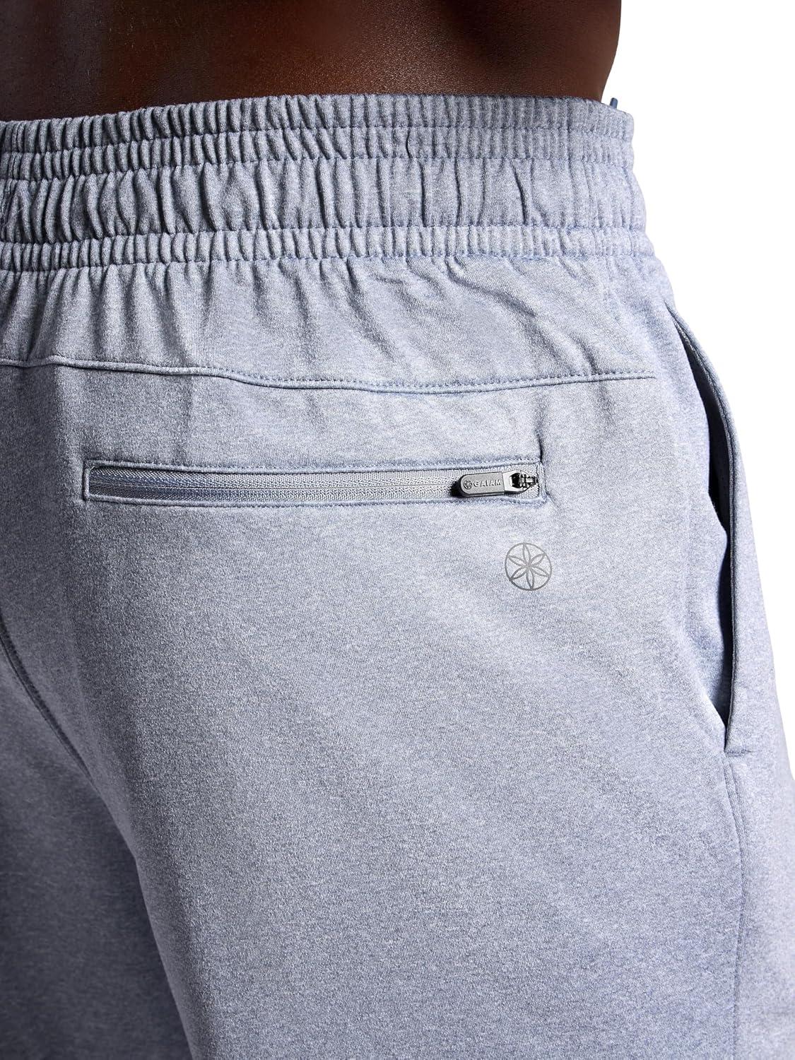 imageGaiam Mens Restorative Pant 31 Inseam Stretch Midweight MaterialSleet Heather