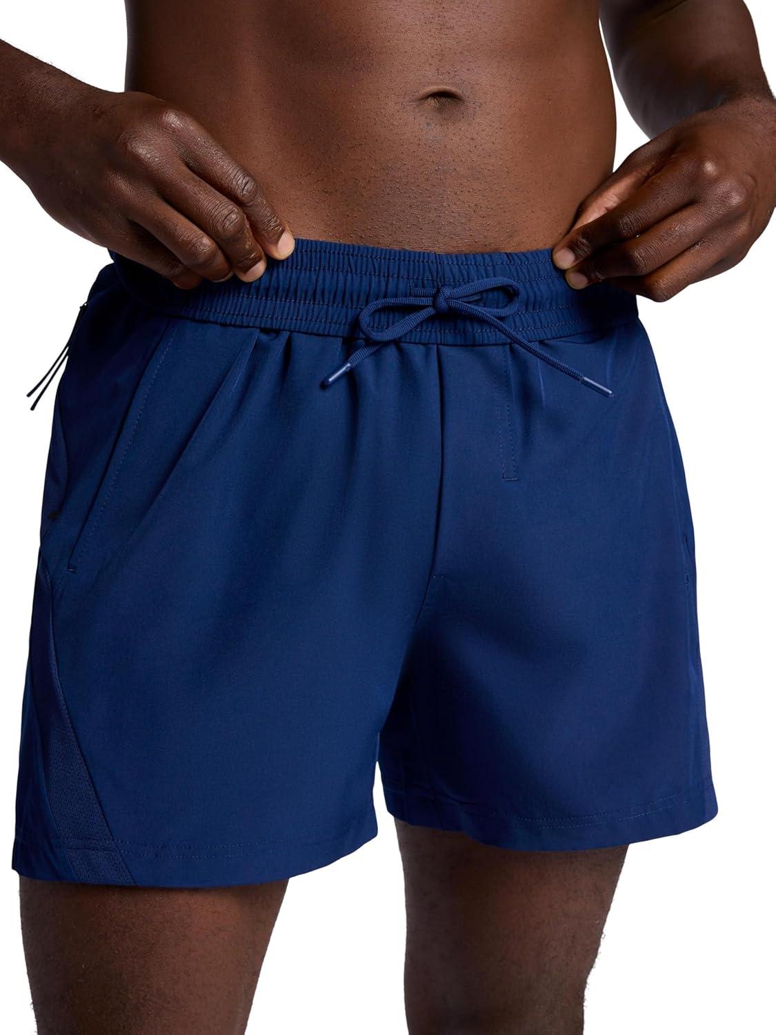imageGaiam Mens Veda 5 Short with Brief Standard Fit Stretch Lightweight MaterialMedieval Blue