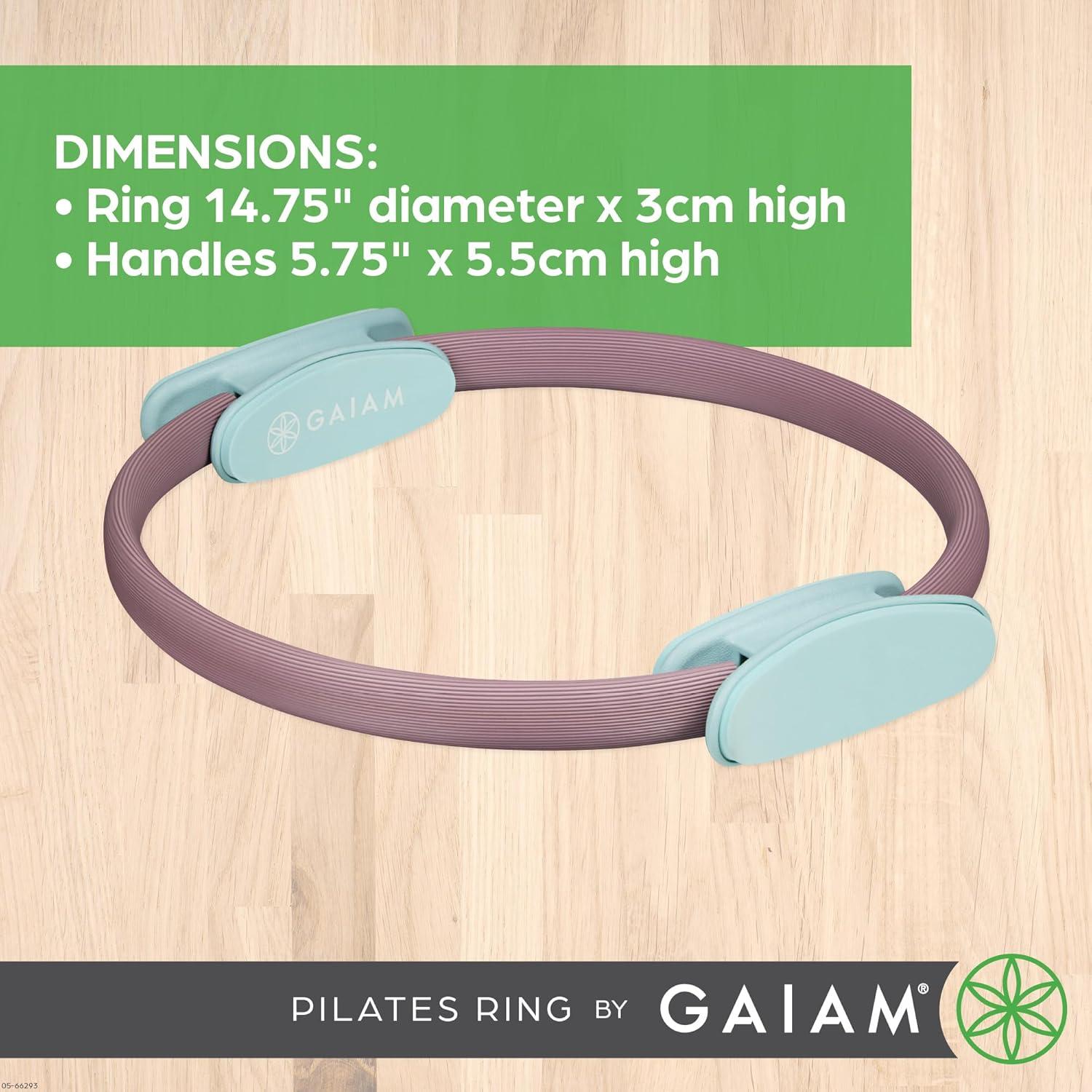 imageGaiam Pilates Ring Fitness Circle Lightweight ampamp Durable Foam Padded Handles Flexible Resistance Exercise Equipment for Toning Arms ThighsLegs ampamp CoreDusty PinkSeafoam