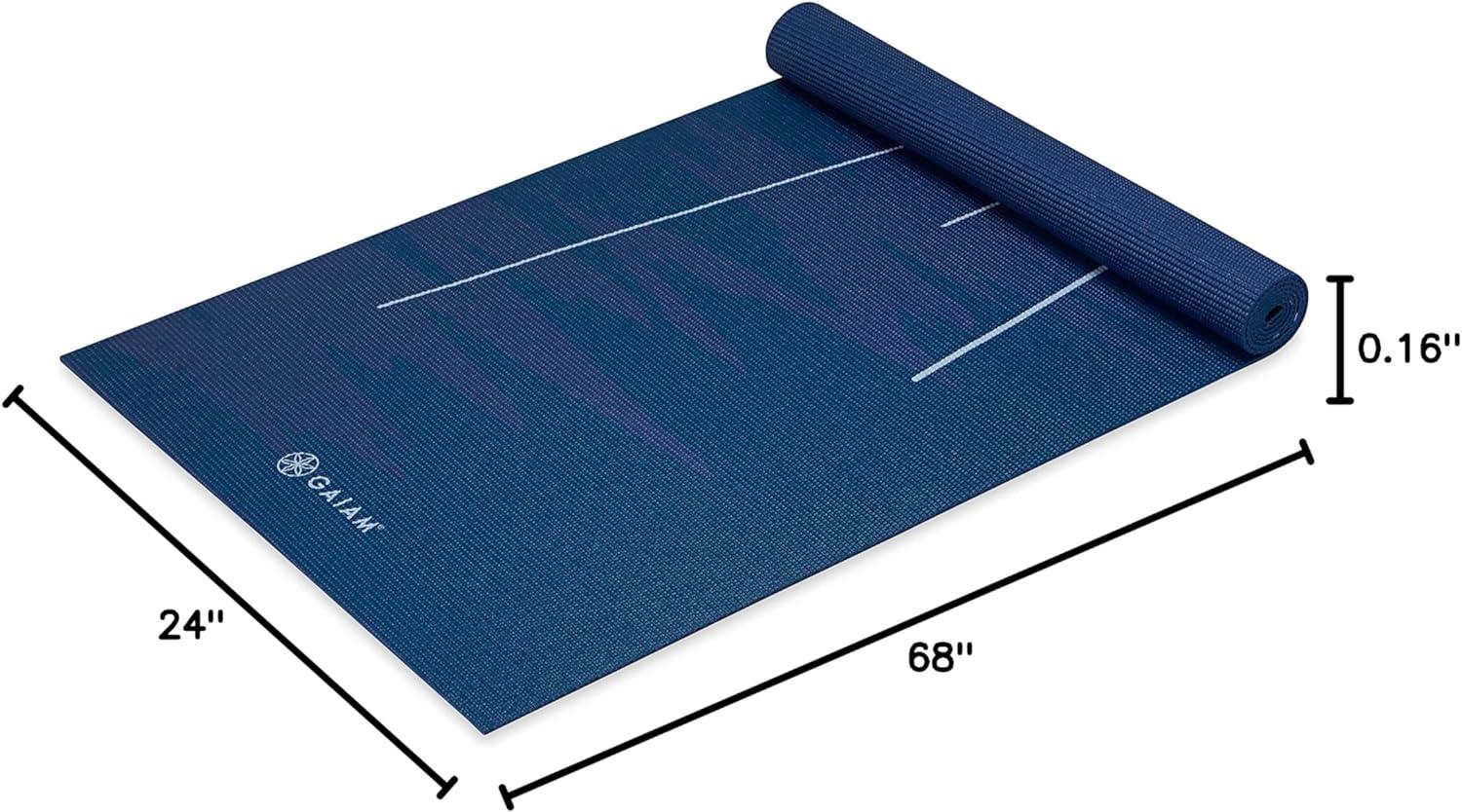 imageGaiam Print Yoga Mat Non Slip Exercise ampamp Fitness Mat for All Types of Yoga Pilates ampamp Floor ExercisesMoonlit Tide