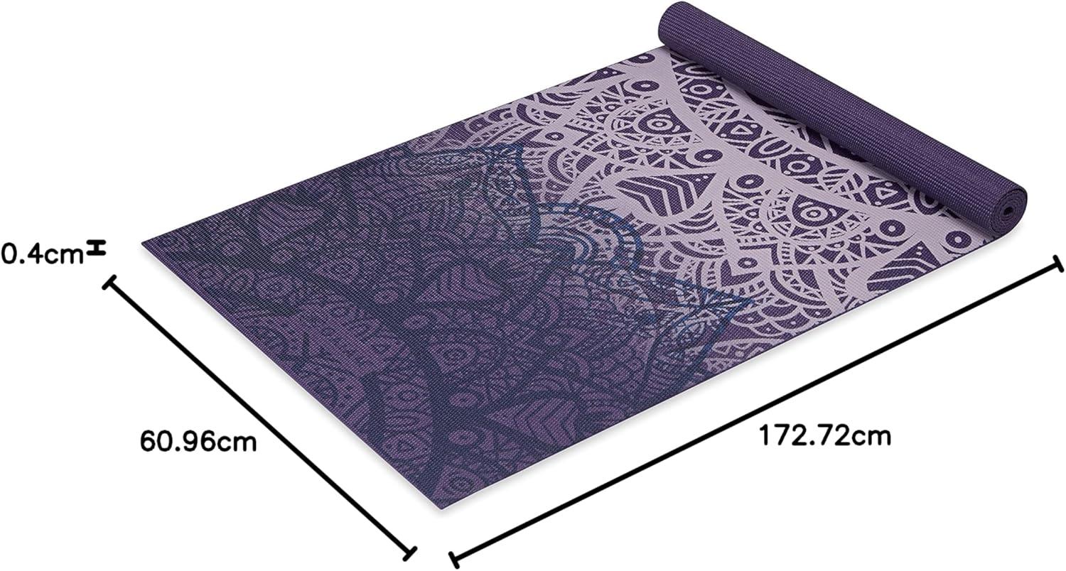 imageGaiam Print Yoga Mat Non Slip Exercise ampamp Fitness Mat for All Types of Yoga Pilates ampamp Floor ExercisesPurple Lattice