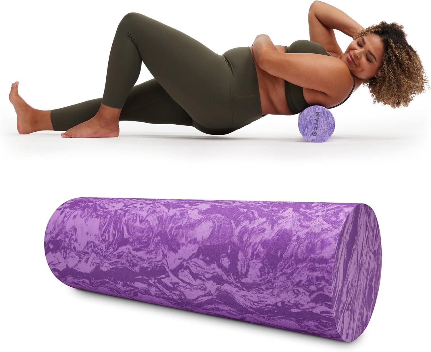 imageGaiam Restore Foam Roller for Muscle Massage Deep Tissue Muscle Massager for Sore Muscles ampamp Stimulation Total Body Pain Relief Back Neck Foot Calf Leg Arm 18 Inch and 36 Inch18Inch