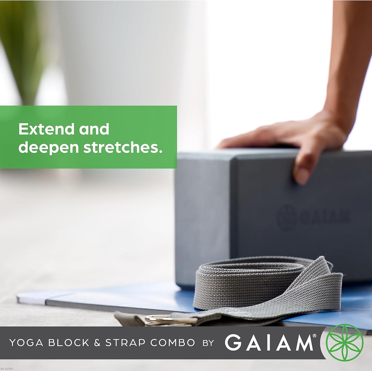 imageGaiam Yoga Block Supportive LatexFree Eva Foam Soft NonSlip Surface with Beveled Edges for Yoga Pilates Meditation Yoga Accessories for Stability Balance Deepen StretchesBlack