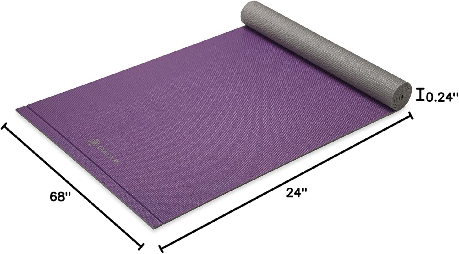 imageGaiam Yoga Mat Easy Roll 6mm Exercise ampamp Fitness Mat Perforated Easy Rollup Edge for All Types of Yoga Pilates ampamp Floor Exercises 68quot x 24quot x 6mm Thick