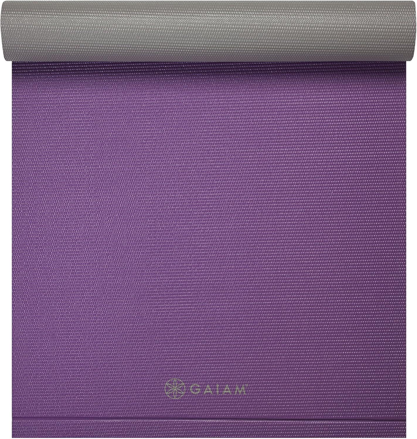 imageGaiam Yoga Mat Easy Roll 6mm Exercise ampamp Fitness Mat Perforated Easy Rollup Edge for All Types of Yoga Pilates ampamp Floor Exercises 68quot x 24quot x 6mm Thick