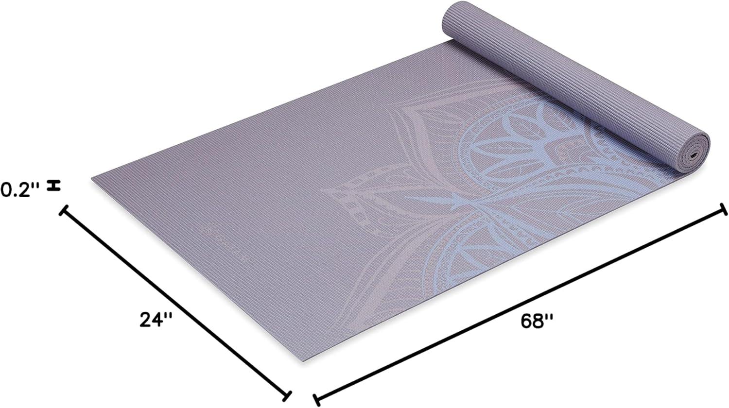 imageGaiam Yoga Mat Premium 5mm Print Thick Non Slip Exercise ampamp Fitness Mat for All Types of Yoga Pilates ampamp Floor Workouts 68quot x 24quot x 5mmDusty Purple Point
