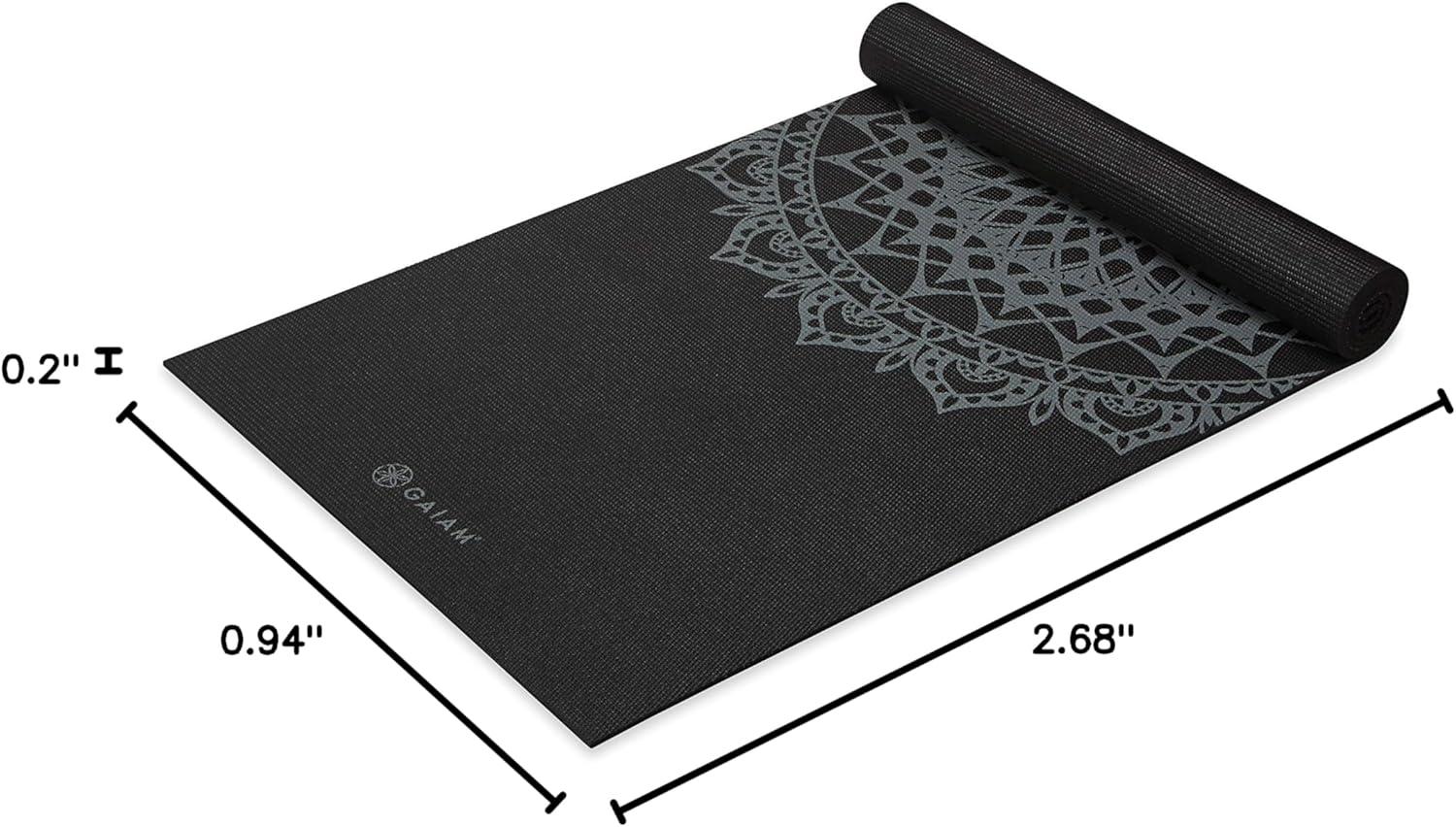 imageGaiam Yoga Mat Premium 5mm Print Thick Non Slip Exercise ampamp Fitness Mat for All Types of Yoga Pilates ampamp Floor Workouts 68quot x 24quot x 5mmBlack Marrakesh