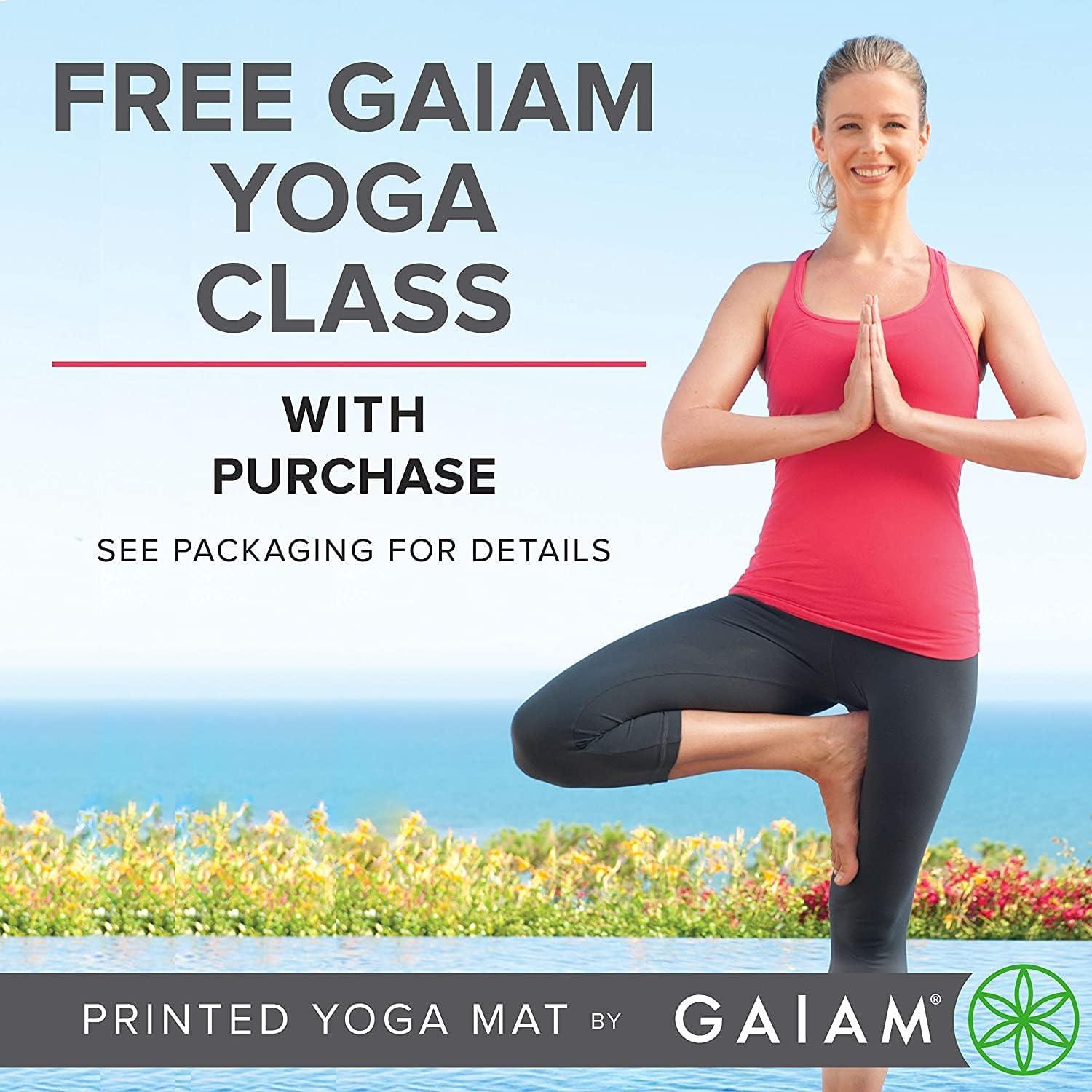 imageGaiam Yoga Mat Premium 5mm Print Thick Non Slip Exercise ampamp Fitness Mat for All Types of Yoga Pilates ampamp Floor Workouts 68quot x 24quot x 5mmDusty Purple Point