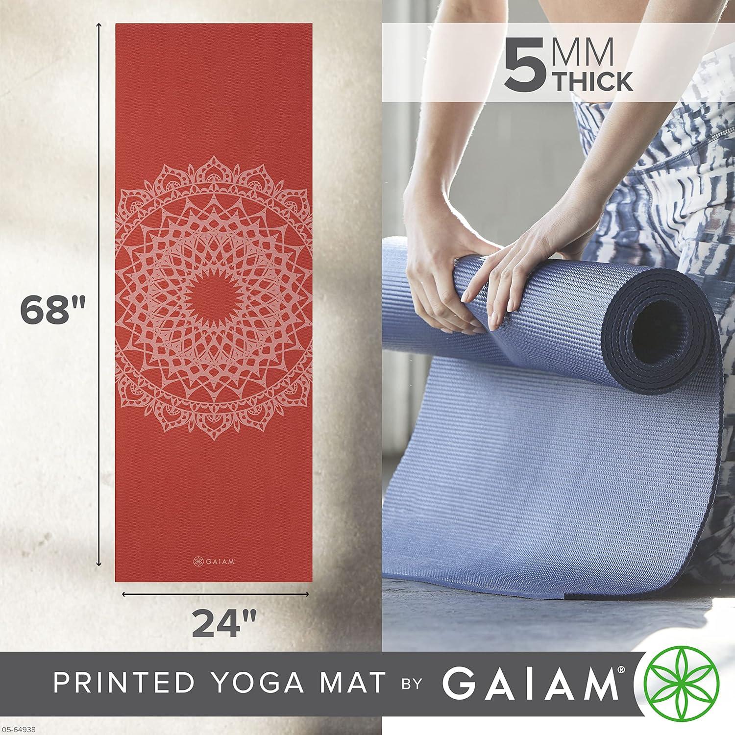 imageGaiam Yoga Mat Premium 5mm Print Thick Non Slip Exercise ampamp Fitness Mat for All Types of Yoga Pilates ampamp Floor Workouts 68quot x 24quot x 5mmSunburnt Marrakesh