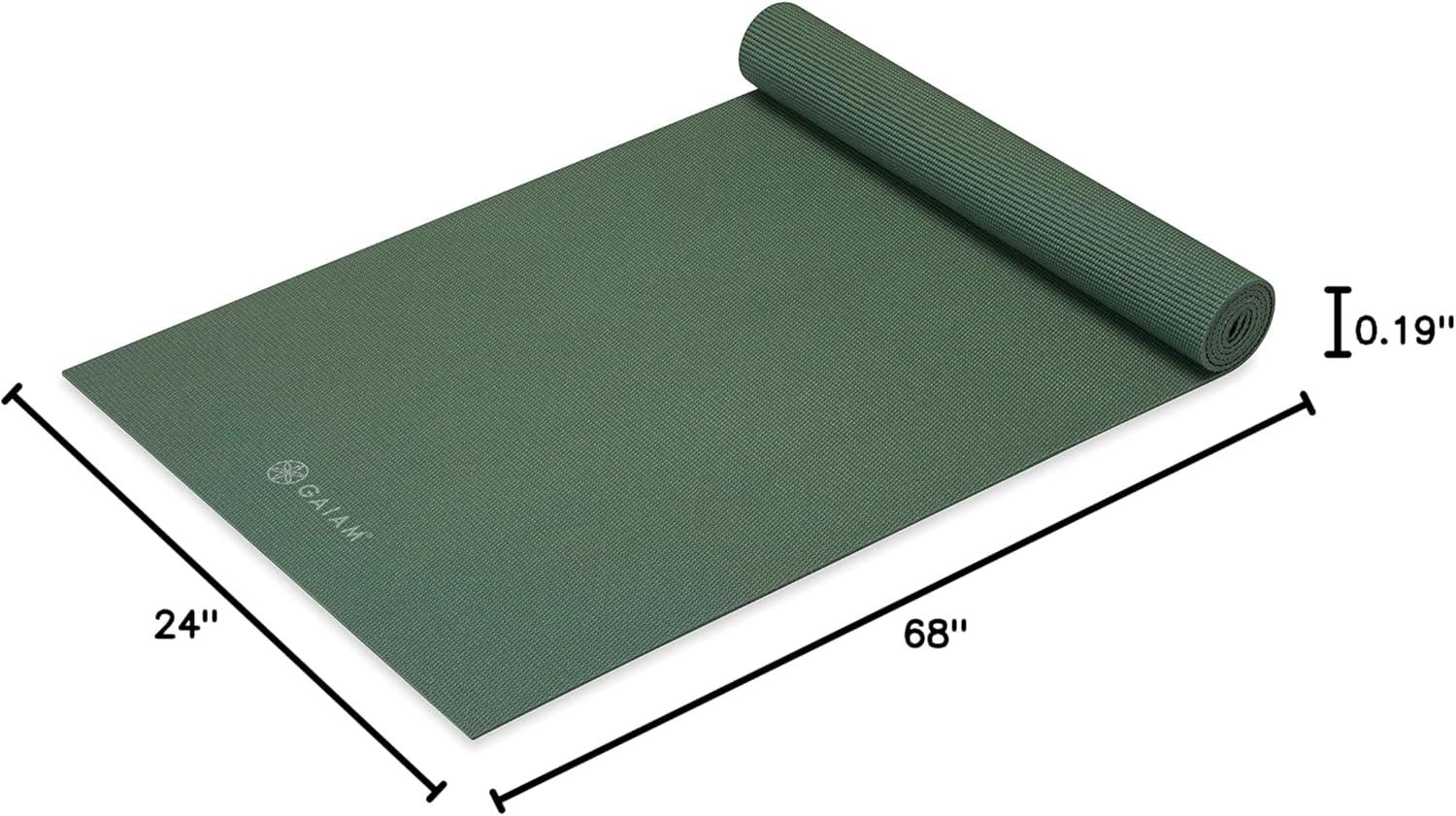 imageGaiam Yoga Mat Premium 5mm Solid Thick Non Slip Exercise ampamp Fitness Mat for All Types of Yoga Pilates ampamp Floor Workouts 68quot x 24quot x 5mmSagebrush