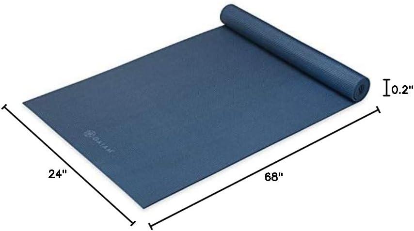 imageGaiam Yoga Mat Premium 5mm Solid Thick Non Slip Exercise ampamp Fitness Mat for All Types of Yoga Pilates ampamp Floor Workouts 68quot x 24quot x 5mmIndigo Ink