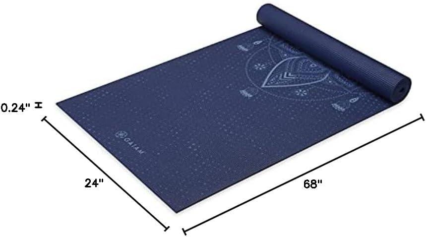 imageGaiam Yoga Mat Premium 6mm Print Extra Thick Non Slip Exercise ampamp Fitness Mat for All Types of Yoga Pilates ampamp Floor Workouts 68quotL x 24quotW x 6mm ThickCelestial Blue