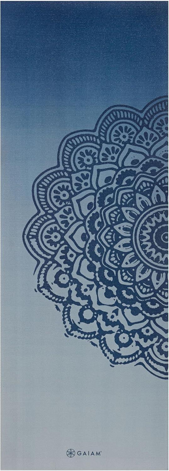 imageGaiam Yoga Mat  Premium 6mm Print Extra Thick Non Slip Exercise ampamp Fitness Mat for All Types of Yoga Pilates ampamp Floor Workouts 68quotL x 24quotW x 6mm ThickIndigo Fade