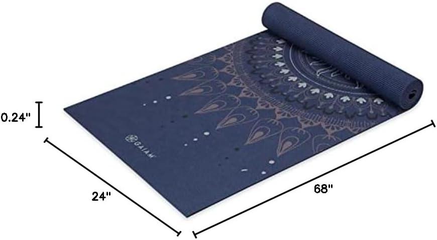 imageGaiam Yoga Mat Premium 6mm Print Extra Thick Non Slip Exercise ampamp Fitness Mat for All Types of Yoga Pilates ampamp Floor Workouts 68quotL x 24quotW x 6mm ThickHere Now