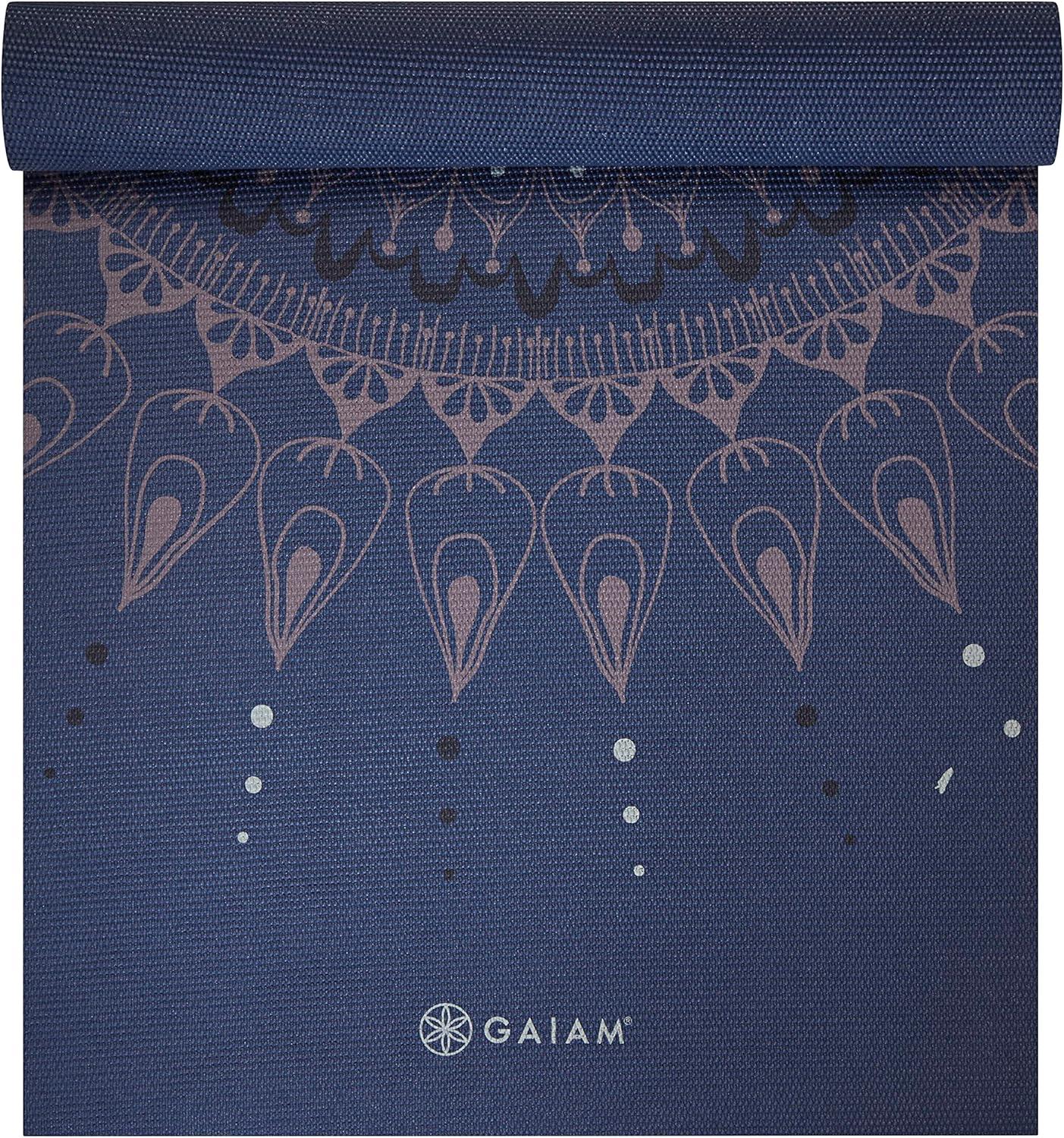 imageGaiam Yoga Mat Premium 6mm Print Extra Thick Non Slip Exercise ampamp Fitness Mat for All Types of Yoga Pilates ampamp Floor Workouts 68quotL x 24quotW x 6mm ThickHere Now