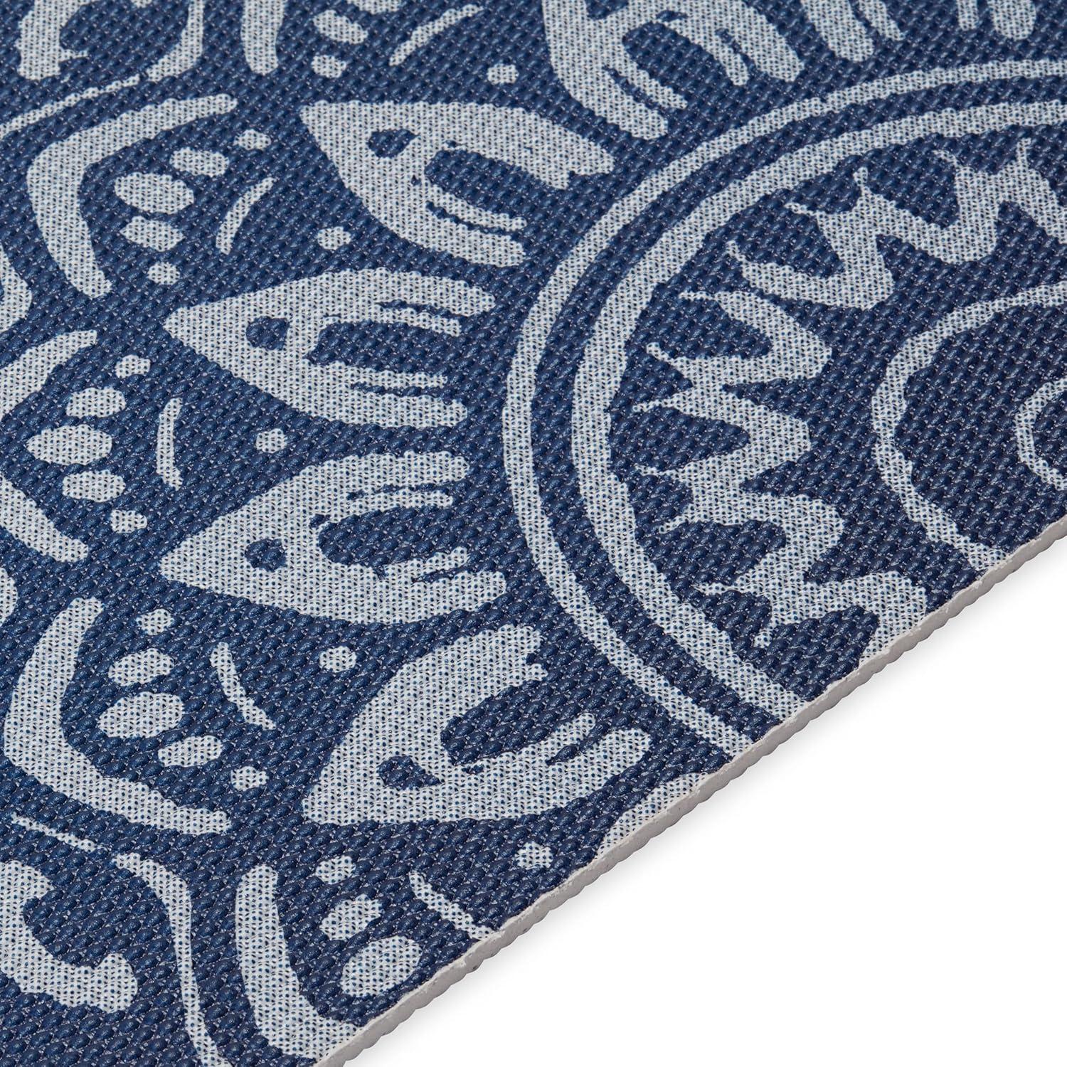 imageGaiam Yoga Mat  Premium 6mm Print Extra Thick Non Slip Exercise ampamp Fitness Mat for All Types of Yoga Pilates ampamp Floor Workouts 68quotL x 24quotW x 6mm ThickIndigo Fade