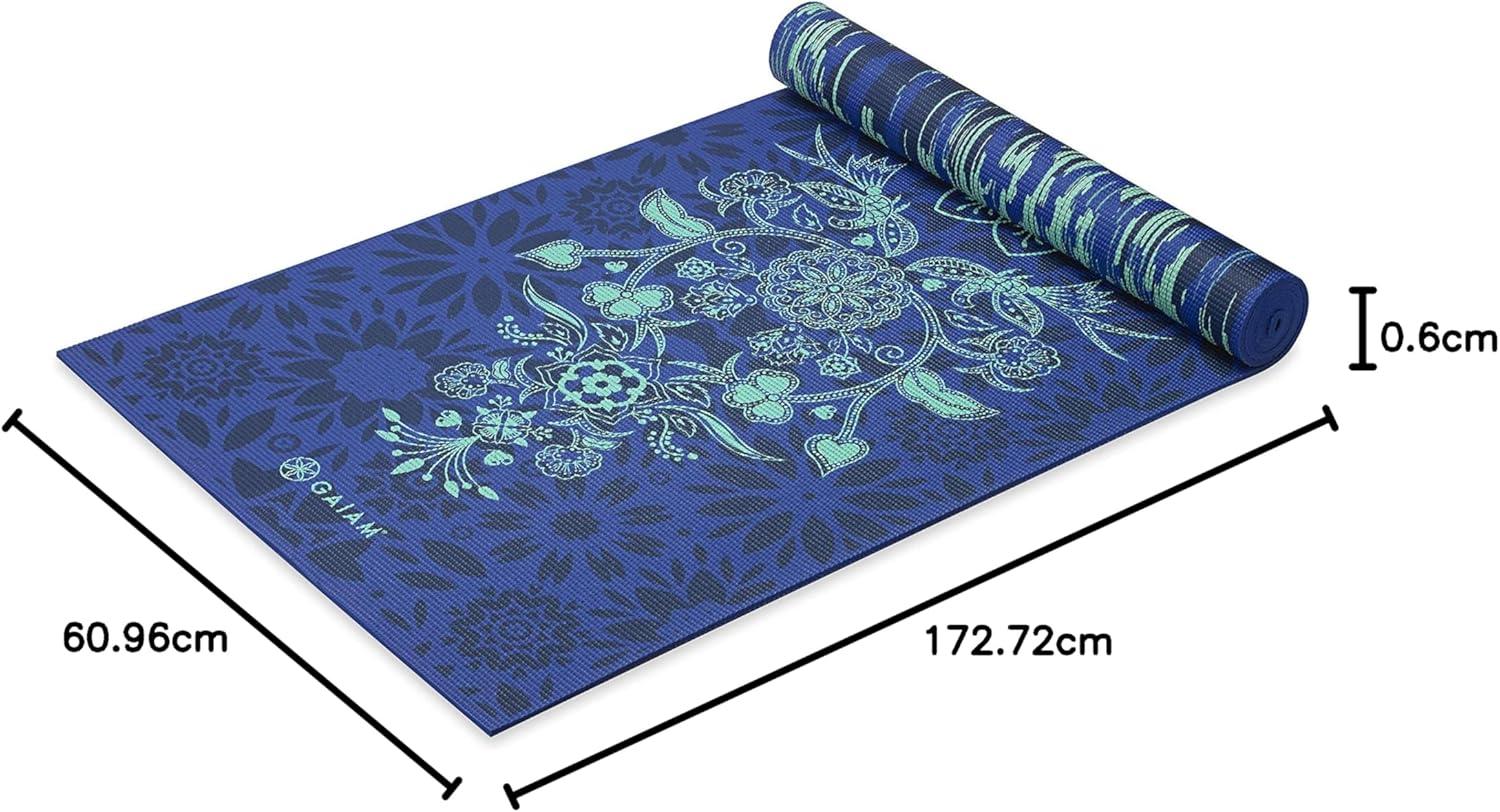 imageGaiam Yoga Mat  Premium 6mm Print Reversible Extra Thick Non Slip Exercise ampamp Fitness Mat for All Types of Yoga Pilates ampamp Floor Workouts 68quot x 24quot x 6mm ThickDivine Impressionist