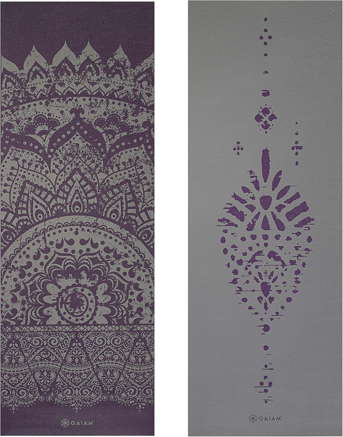 imageGaiam Yoga Mat Premium 6mm Print Reversible Extra Thick Non Slip Exercise ampamp Fitness Mat for All Types of Yoga Pilates ampamp Floor Workouts 68quot x 24quot x 6mm ThickPlum Etching