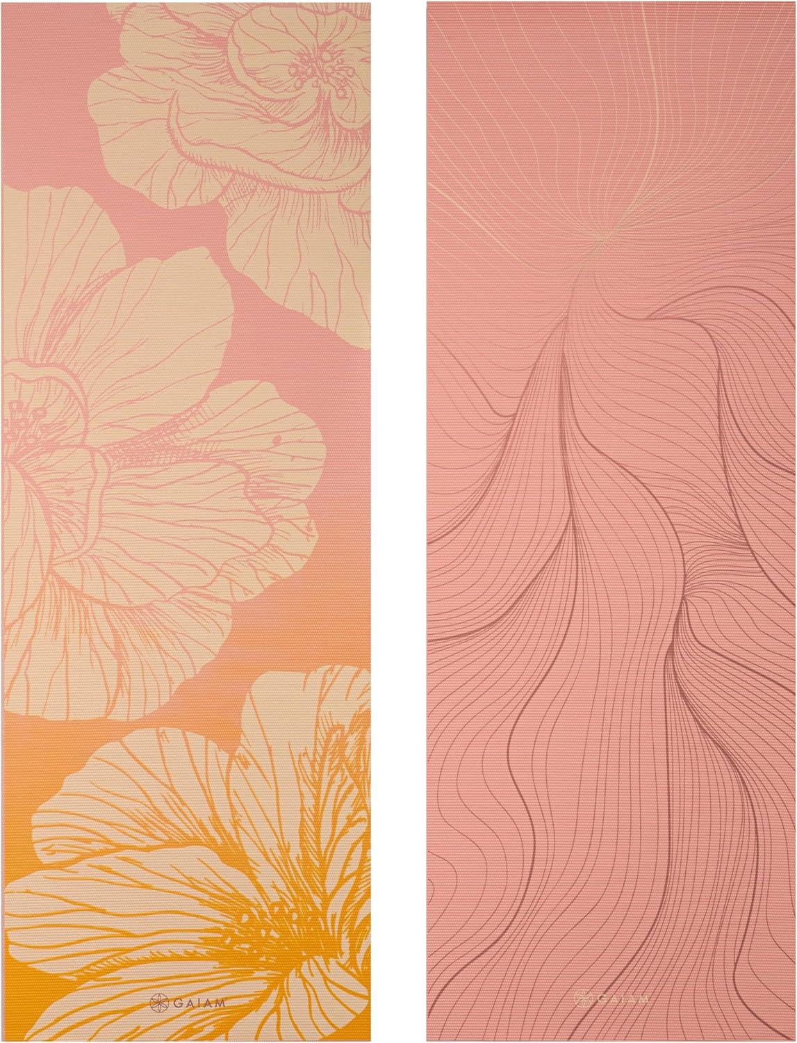 imageGaiam Yoga Mat Premium 6mm Print Reversible Extra Thick Non Slip Exercise ampamp Fitness Mat for All Types of Yoga Pilates ampamp Floor Workouts 68quot x 24quot x 6mm ThickDahlia Grains