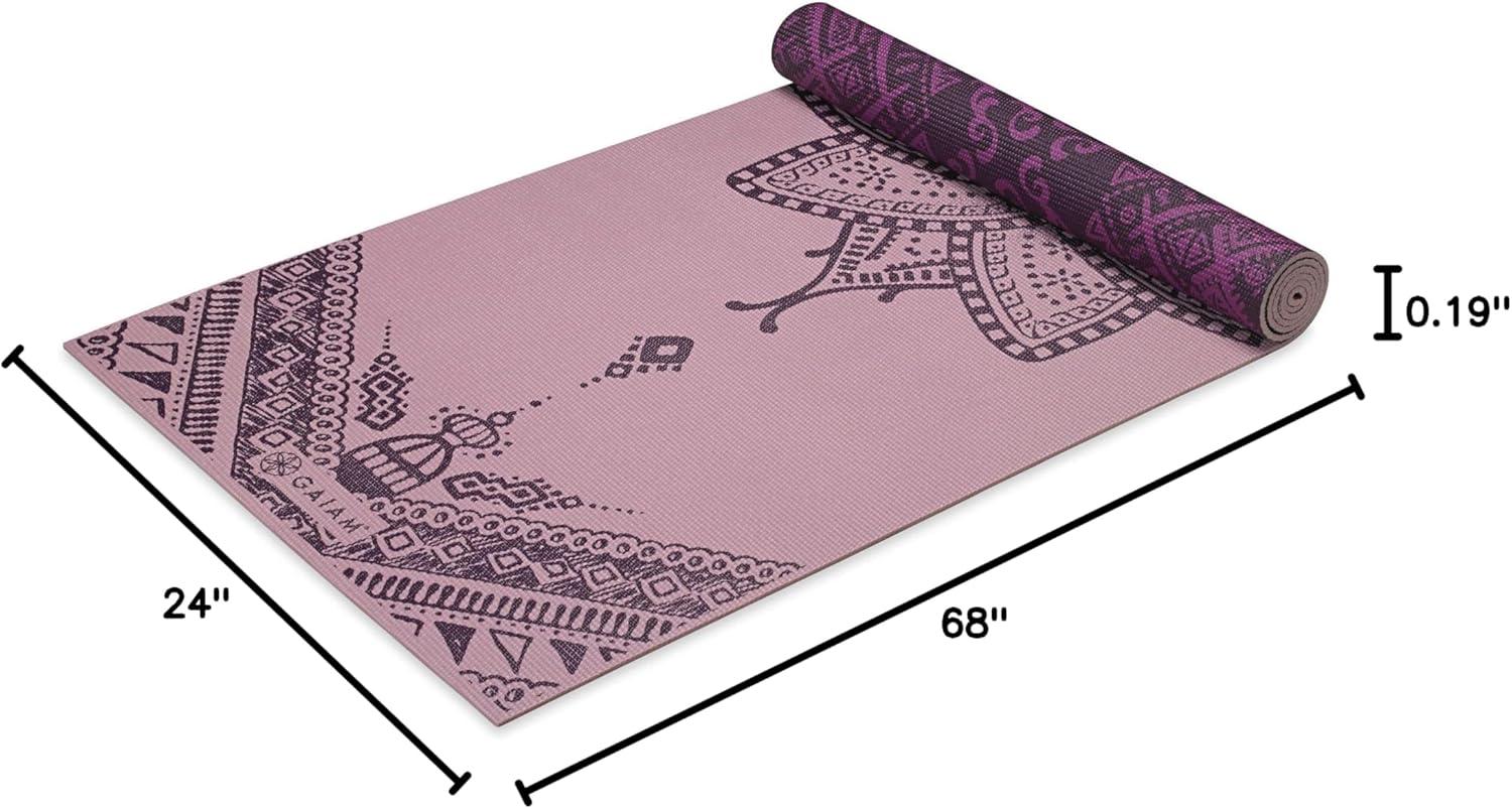imageGaiam Yoga Mat  Premium 6mm Print Reversible Extra Thick Non Slip Exercise ampamp Fitness Mat for All Types of Yoga Pilates ampamp Floor Workouts 68quot x 24quot x 6mm ThickInner Peace Lotus