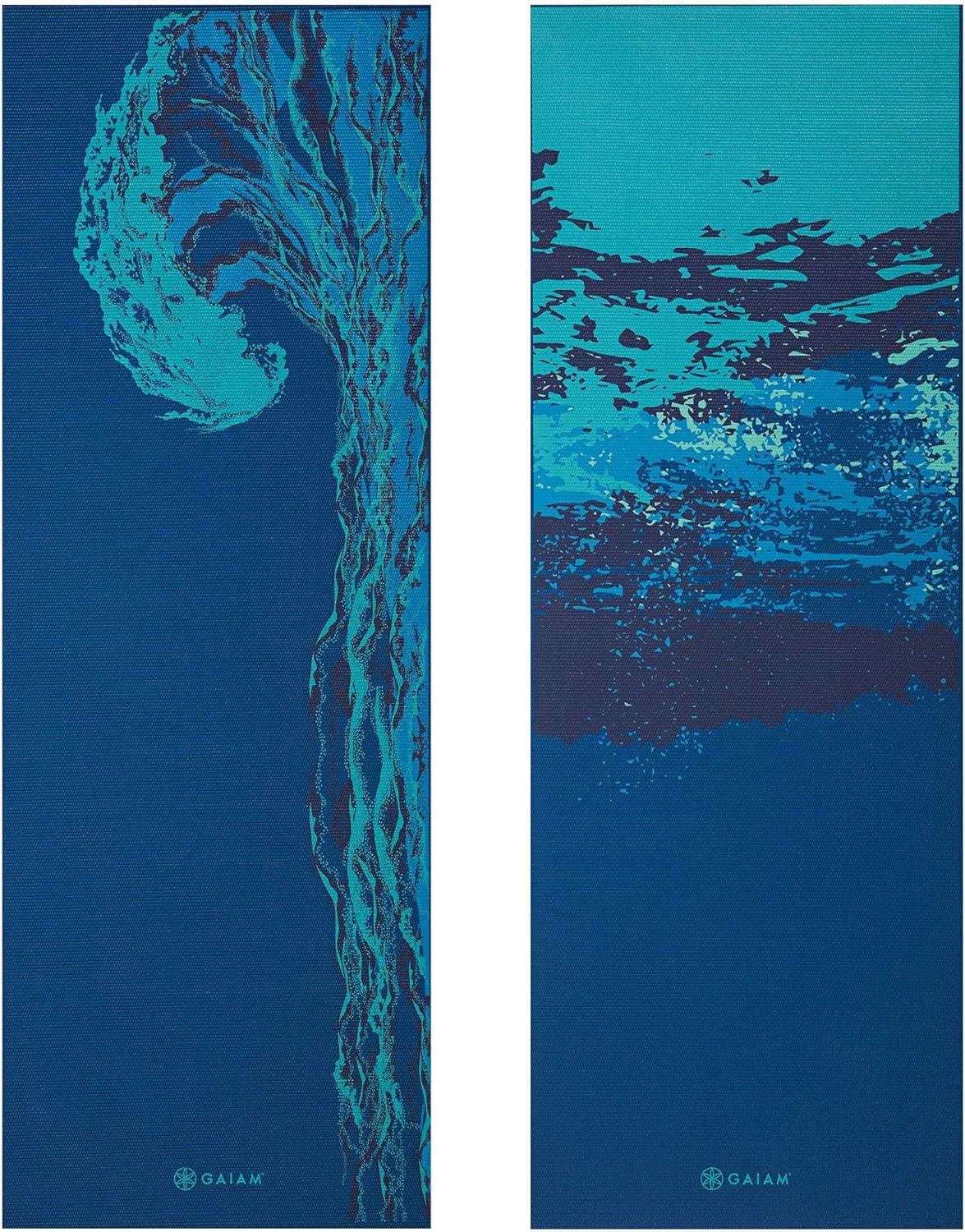 imageGaiam Yoga Mat Premium 6mm Print Reversible Extra Thick Non Slip Exercise ampamp Fitness Mat for All Types of Yoga Pilates ampamp Floor Workouts 68quot x 24quot x 6mm ThickPeaceful Waters