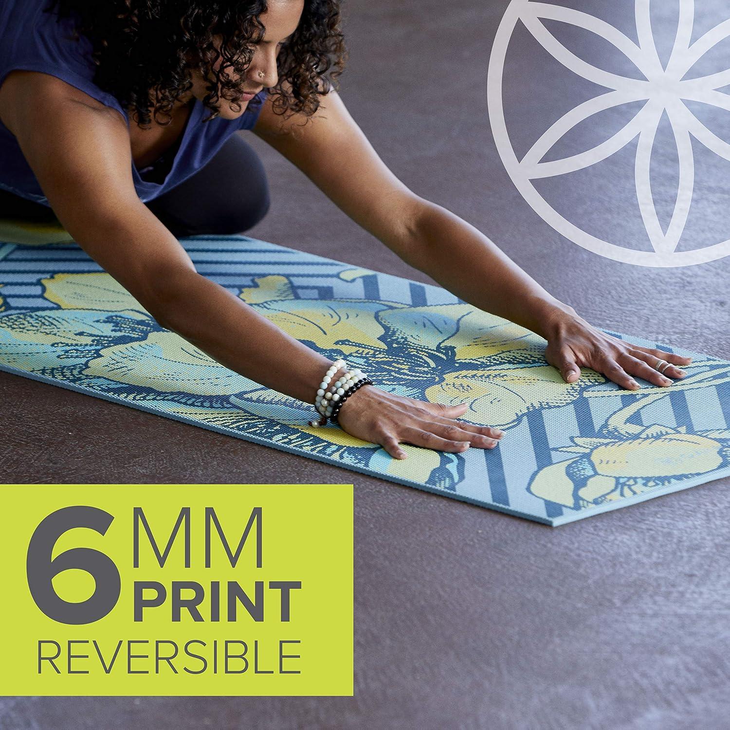 imageGaiam Yoga Mat  Premium 6mm Print Reversible Extra Thick Non Slip Exercise ampamp Fitness Mat for All Types of Yoga Pilates ampamp Floor Workouts 68quot x 24quot x 6mm ThickSpiral Motion
