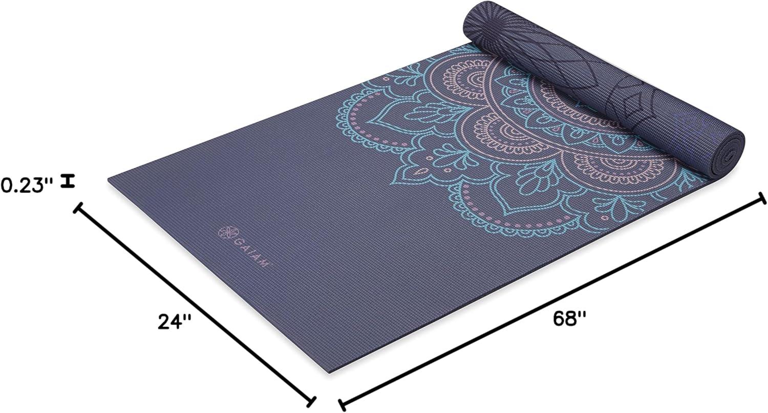 imageGaiam Yoga Mat Premium 6mm Print Reversible Extra Thick Non Slip Exercise ampamp Fitness Mat for All Types of Yoga Pilates ampamp Floor Workouts 68quot x 24quot x 6mm ThickPurple Illusion