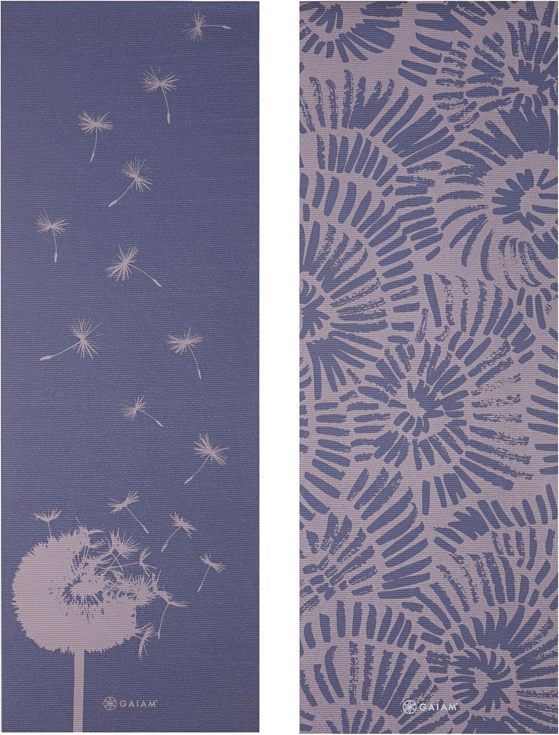 imageGaiam Yoga Mat Premium 6mm Print Reversible Extra Thick Non Slip Exercise ampamp Fitness Mat for All Types of Yoga Pilates ampamp Floor Workouts 68quot x 24quot x 6mm ThickDandelion Fossil