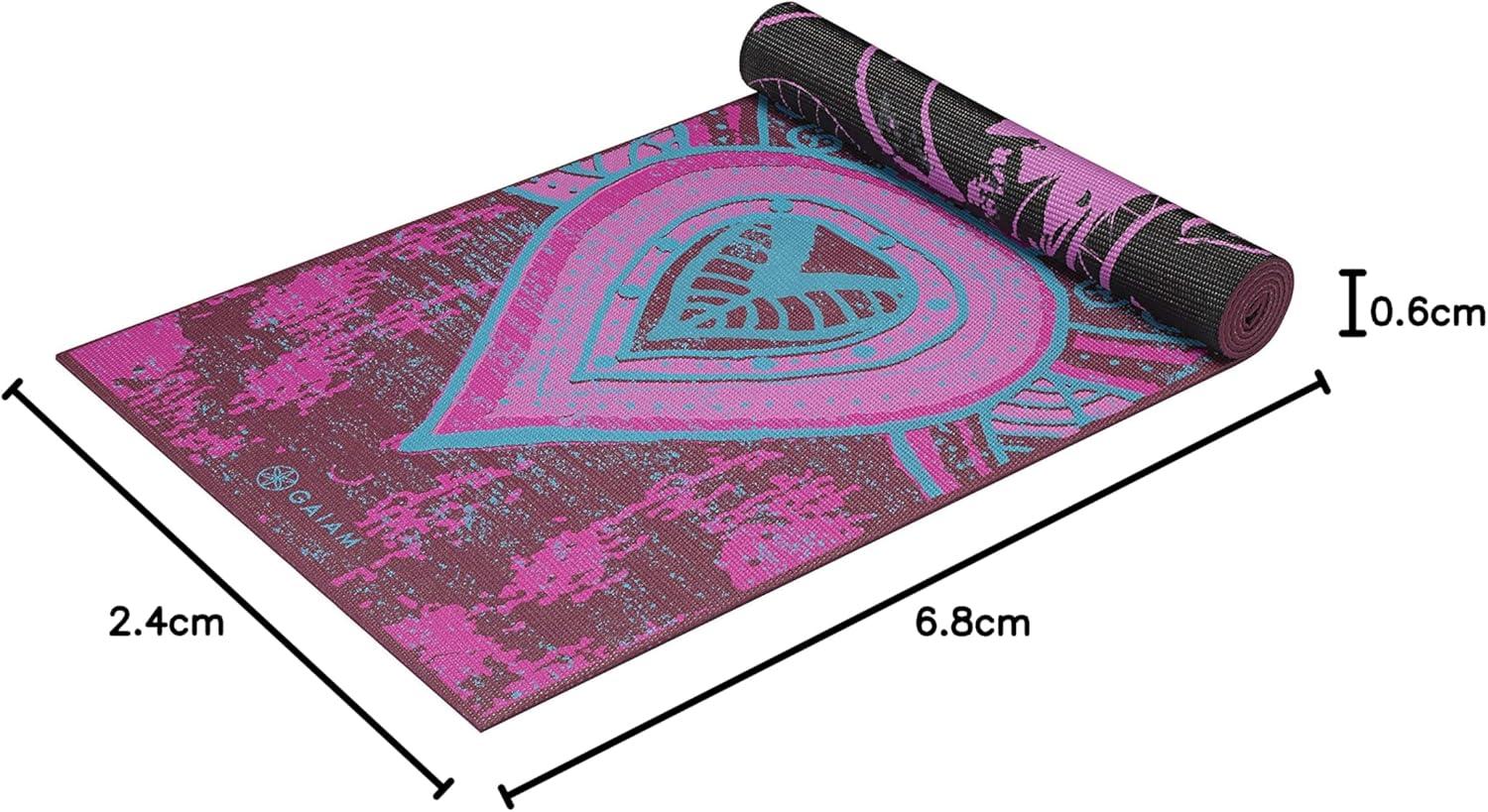 imageGaiam Yoga Mat  Premium 6mm Print Reversible Extra Thick Non Slip Exercise ampamp Fitness Mat for All Types of Yoga Pilates ampamp Floor Workouts 68quot x 24quot x 6mm ThickBe Free