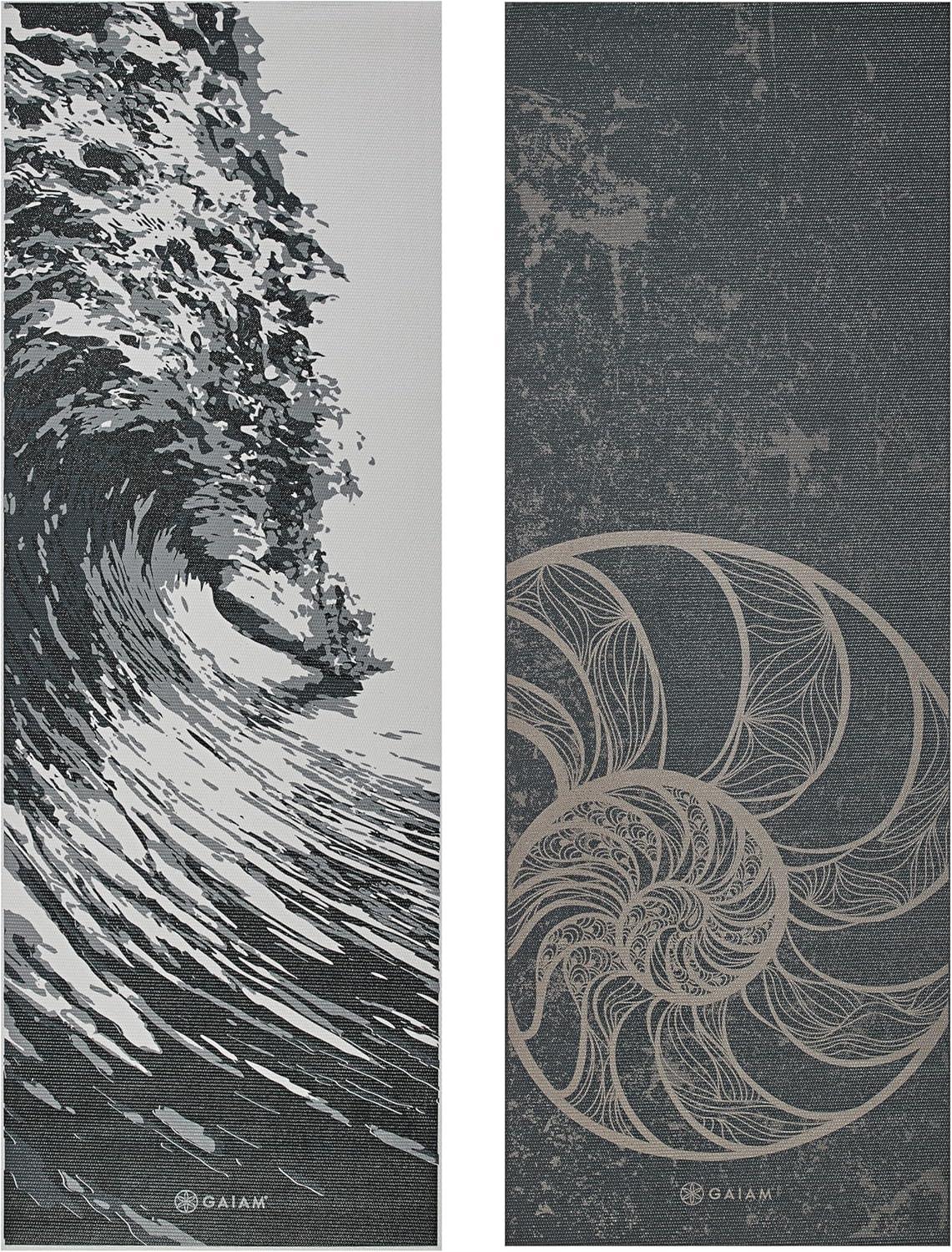 imageGaiam Yoga Mat  Premium 6mm Print Reversible Extra Thick Non Slip Exercise ampamp Fitness Mat for All Types of Yoga Pilates ampamp Floor Workouts 68quot x 24quot x 6mm ThickSpiral Motion