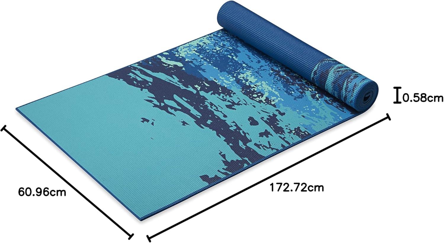 imageGaiam Yoga Mat Premium 6mm Print Reversible Extra Thick Non Slip Exercise ampamp Fitness Mat for All Types of Yoga Pilates ampamp Floor Workouts 68quot x 24quot x 6mm ThickPeaceful Waters