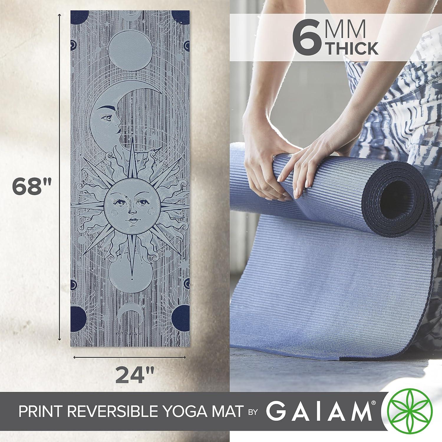 imageGaiam Yoga Mat Premium 6mm Print Reversible Extra Thick Non Slip Exercise ampamp Fitness Mat for All Types of Yoga Pilates ampamp Floor Workouts 68quot x 24quot x 6mm ThickEthereal Beauty