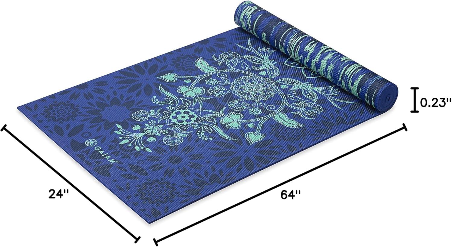 imageGaiam Yoga Mat  Premium 6mm Print Reversible Extra Thick Non Slip Exercise ampamp Fitness Mat for All Types of Yoga Pilates ampamp Floor Workouts 68quot x 24quot x 6mm ThickDivine Impressionist