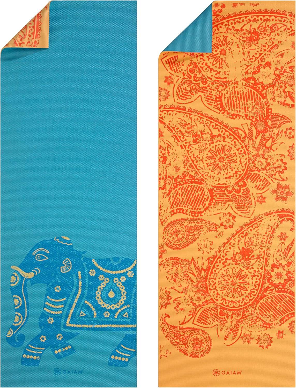 imageGaiam Yoga Mat Premium 6mm Print Reversible Extra Thick Non Slip Exercise ampamp Fitness Mat for All Types of Yoga Pilates ampamp Floor Workouts 68quot x 24quot x 6mm ThickElephant