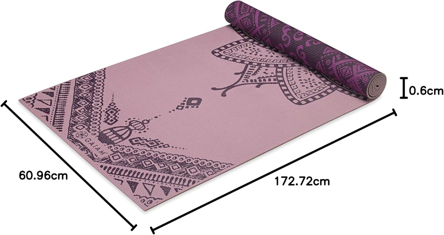 imageGaiam Yoga Mat  Premium 6mm Print Reversible Extra Thick Non Slip Exercise ampamp Fitness Mat for All Types of Yoga Pilates ampamp Floor Workouts 68quot x 24quot x 6mm ThickInner Peace Lotus