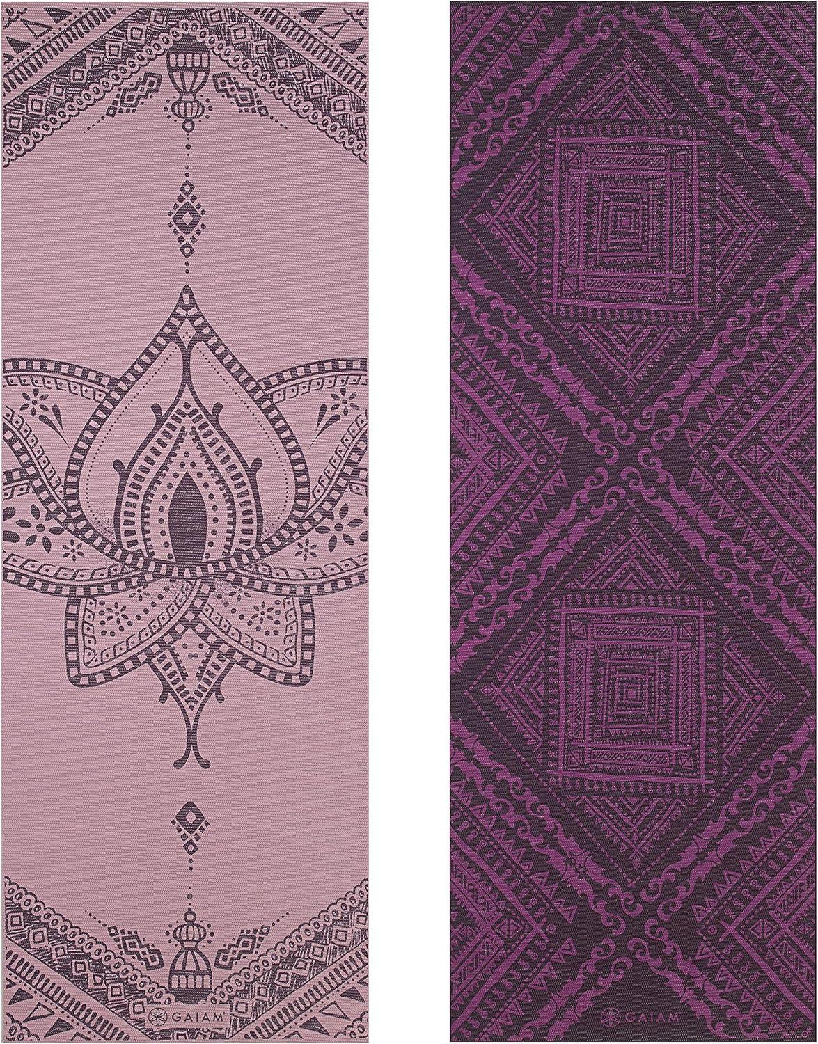 imageGaiam Yoga Mat  Premium 6mm Print Reversible Extra Thick Non Slip Exercise ampamp Fitness Mat for All Types of Yoga Pilates ampamp Floor Workouts 68quot x 24quot x 6mm ThickInner Peace Lotus