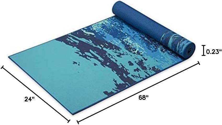 imageGaiam Yoga Mat Premium 6mm Print Reversible Extra Thick Non Slip Exercise ampamp Fitness Mat for All Types of Yoga Pilates ampamp Floor Workouts 68quot x 24quot x 6mm ThickPeaceful Waters
